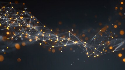 Poster - Futuristic Abstract Connections on Dark Background for Website Banner