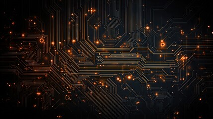 Poster - Abstract Circuit Board Texture Background with Electrifying Effect