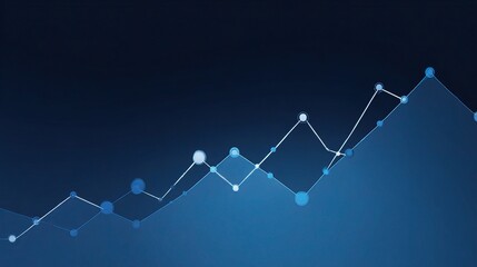 Poster - Gradient Blue Background with Supporting White Line Graph Visual
