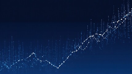 Poster - Deep Blue Background with White Dotted Line Graph Visualization