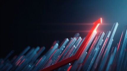 Poster - Modern 3D Growth Visualization with Transparent Blue Elements