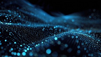 Poster - Futuristic Blue Technology Background with Organic Patterns and Light