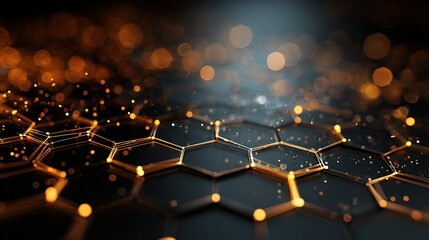 Poster - Subtle Hexagon Backdrop with Soft Focus and Tech Elements