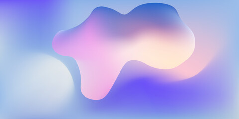 Wall Mural - Abstract fluid light violet and pink mesh gradient background with shiny 3d shape. Abstract lilac, purple and rose colors liquid digital watercolor for sunset sky design, banner, cover