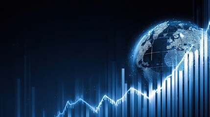 Poster - Global Technology Background with Price Charts and Growth Indicators