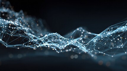 Poster - Abstract Technology Communication Concept With Light Lines And Dots