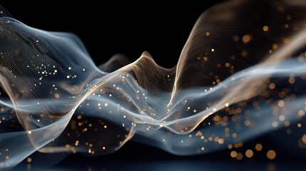 Poster - Abstract Technology Background with Layered Translucent Waves