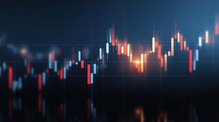Poster - Detailed Candlestick Chart Showing Market Trends with Red Colors