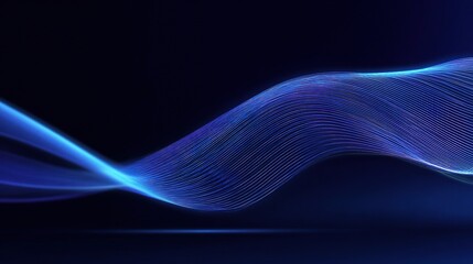Poster - Blue Dark Background with Ultraviolet Neon Glow and Blurred Lines