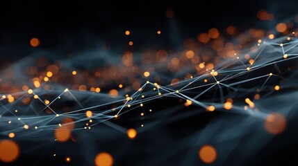 Poster - Abstract Data Technology Background with Connecting Dots and Lines