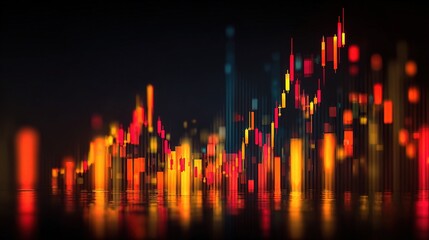 Poster - Colorful Candlestick Chart Representing Stock Market Trends and Data