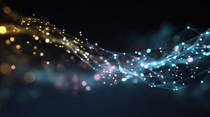 Poster - Dynamic Technology Background with Nodes and Flowing Lights