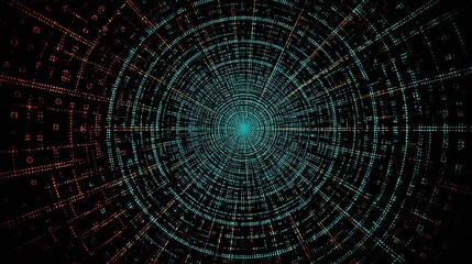 Poster - Abstract Radial Lattice Graphic Design with Dynamic Patterns