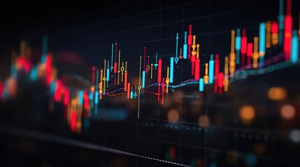 Poster - Colorful Candlestick Chart Displaying Financial Data Trends