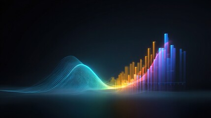 Poster - Holographic 3D Chart Showing Interactive Data Visualization