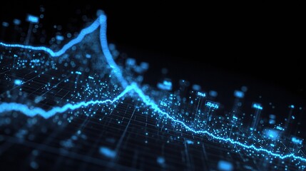 Poster - Animated Futuristic Graph with Blue Lines and Crypto Data Visualization
