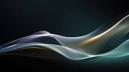 Poster - Abstract Flowing Data Background with Soft Light Waves and Shapes
