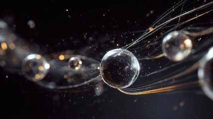 Poster - Abstract Tech Scene with Connected Spheres in 4K Resolution