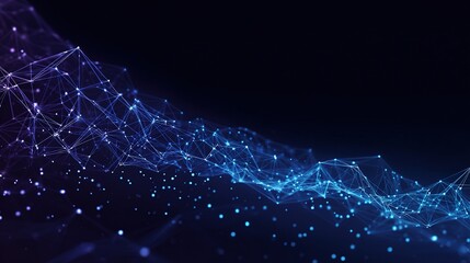 Poster - Futuristic Vector Banner with Dots Connected by Thin Lines