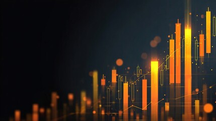 Poster - Futuristic Financial Infographic Showing Upward Trend in Data Visualization