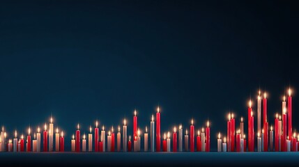 Poster - Dynamic Candlestick Display on Dark Blue Background for Analysis