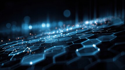 Poster - Abstract Technology Background with Layered Transparency and Glow