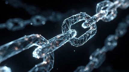 Poster - Modern Cybersecurity Concept with Pulsing Network Data Chains