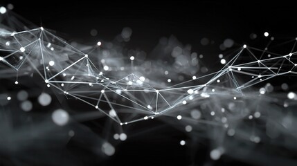 Poster - 3D Animated Geometric Network of Connection in High-Tech Style