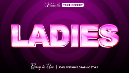 Poster - ladies editable text effect, lettering typography font style