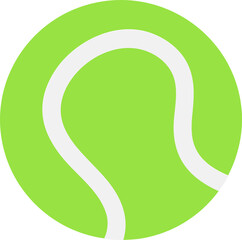 Poster - Lime green disc featuring white seam stripe is floating on transparent background, flat design