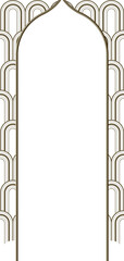 Poster - Pointed arch frame is being shown in flat design with repeating motifs and transparent background