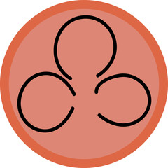 Poster - Abstract emblem is being shown in flat style, orange ring and black arcs on transparent background