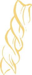 Poster - Abstract golden ribbon is swirling vertically in flat design with transparent background