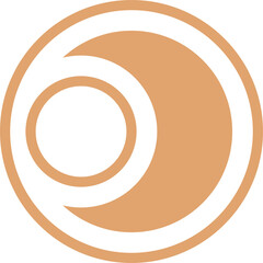 Poster - Showing abstract design with overlapping beige rings and crescent arc on transparent backdrop