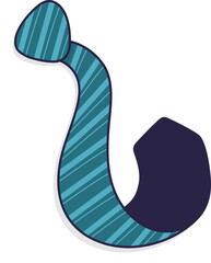 Poster - Abstract shape is floating in flat design with stripes and navy on transparent background