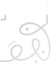 Poster - Abstract looping line art is flowing on transparent background with two nodes and accent strokes