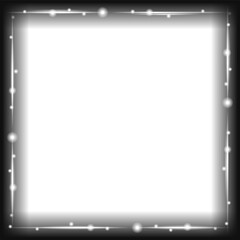 Poster - Decorative square border is glowing in flat style with streaks and lights on transparent background