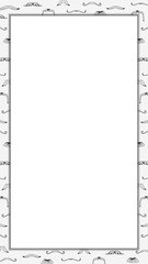Poster - Teal rectangle is being shown in flat with frame and mustache border on transparent background