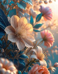 Poster - Aesthetic Floral Arrangement in Soft Hues 
