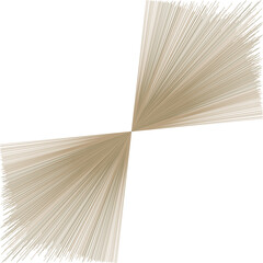 Poster - Abstract flat graphic is forming X-like shape with radial beige line fans on transparent background