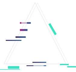 Poster - Abstract glitch-art triangle is floating on transparent background with colored glitch bars