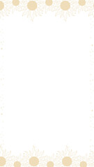 Poster - Vector border is showing repeating beige sunburst diamond accents on transparent canvas, copy space