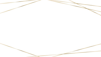 Poster - Thin beige lines are intersecting to create polygon shapes in flat design, transparent background