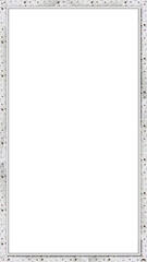 Poster - Rectangular panel is floating on transparent background showing grey blue fill and silver frame