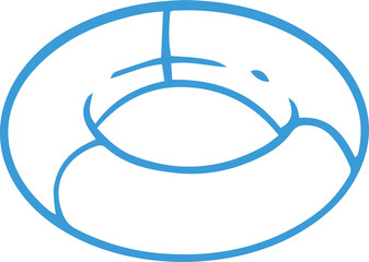 Poster - Torus ring is being shown floating on transparent background in flat outline, with blue lines
