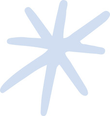 Poster - Abstract light blue vector starburst is floating on transparent background, with eight rounded arms