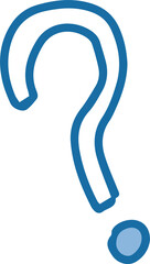 Poster - flat design question mark icon floating on transparent background, featuring dual-tone blue strokes
