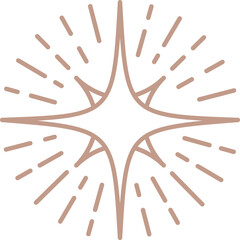 Poster - Abstract starburst is radiating soft peach lines in flat vector style, transparent background