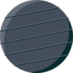 Poster - Flat design is showing disc with gradient shading and six diagonal bars on transparent background