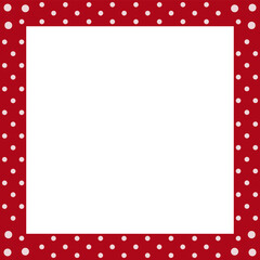 Poster - Polka dot frame is being shown on transparent canvas, featuring red border and gray-blue panel